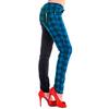 Banned - HALF BLACK HALF CHECK Trousers skinny fit - Black/Blue Product image